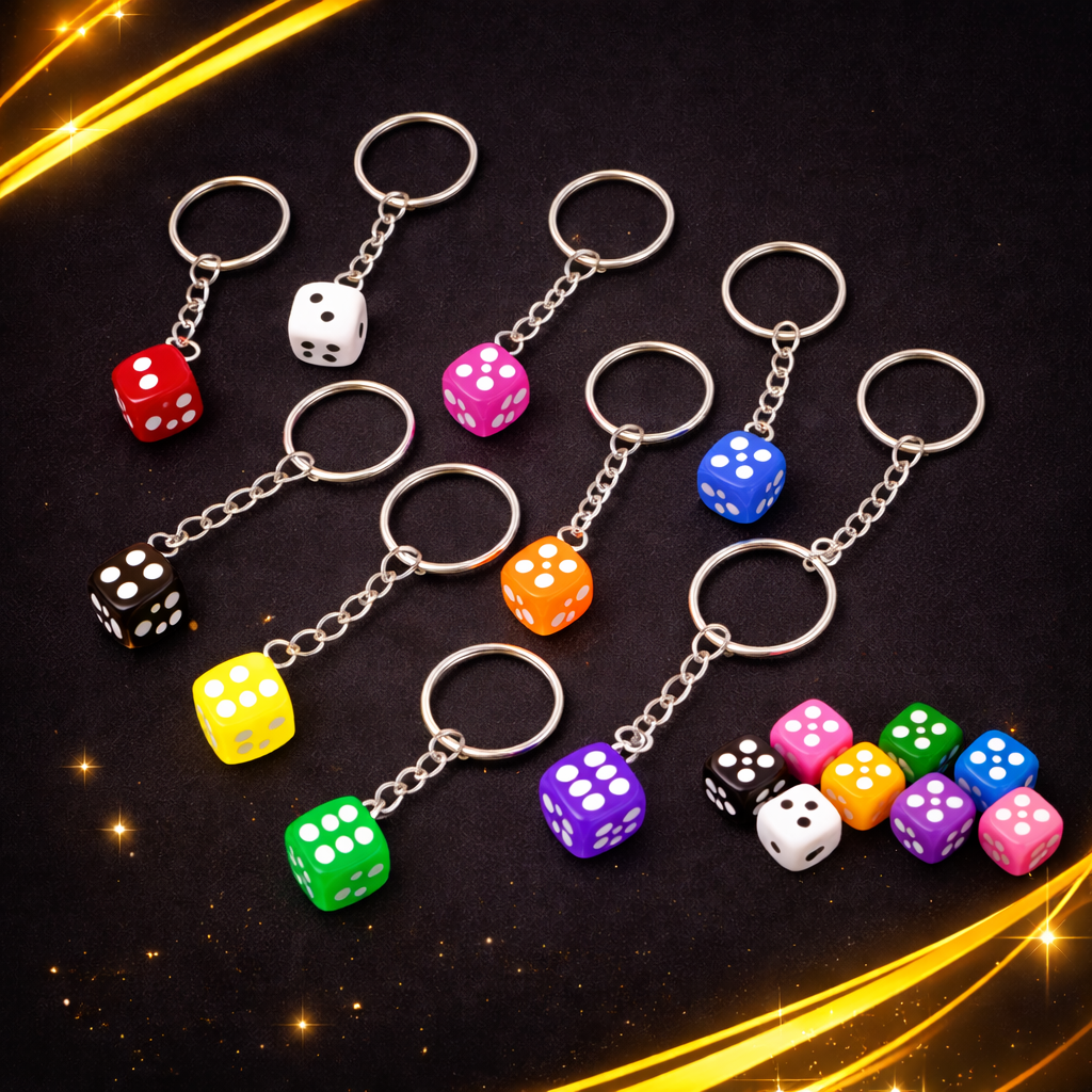 Colourful Dice Keyring