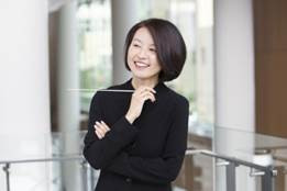 Akiko Fujimoto, Music Director of the Mid-Texas Symphony poses with her baton