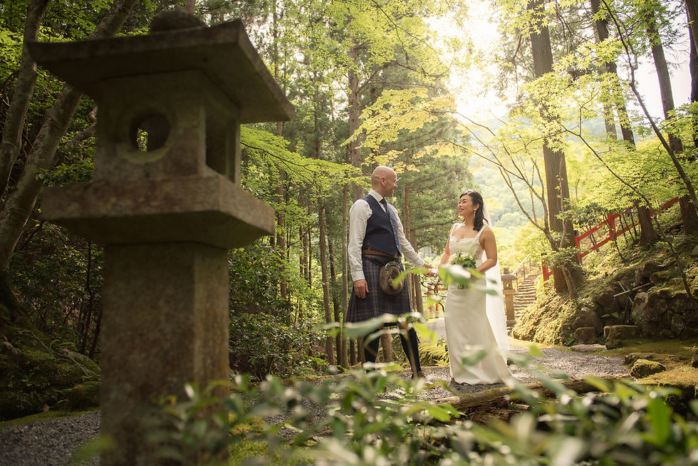 Elope in Kyoto in a stunning secret mountain garden.