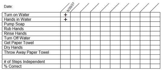 Image of the data sheet showing the first two steps completed independently.