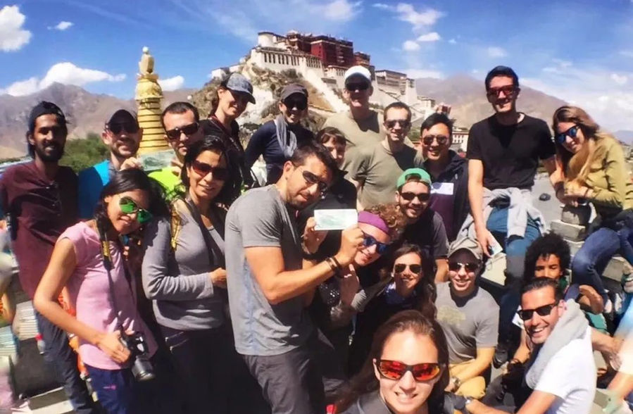 Group of People by Potala Palace