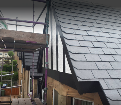 A new slate roof in Glasgow in 2025 built by Glasgow roofers, Strathclyde Domestic Roofing, nominated as Scotland's Best roofers in 2023 and 2024.