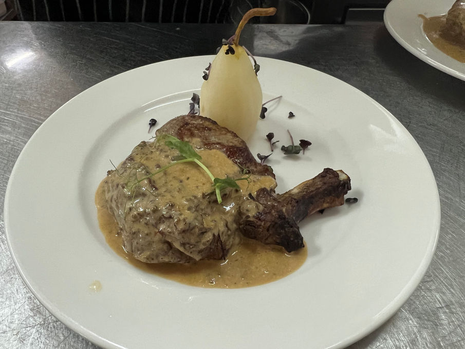 veal chop with black truffle sauce