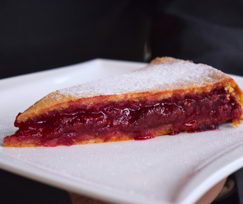 Pita sa visnjama, Freshly baked cherry pie from Radmilovac Hotel