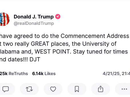 Trump to Give Commencement Addresses