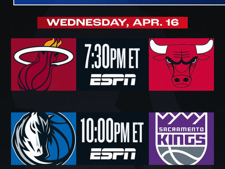 NBA Play-In Tournament Games for Wednesday 4/16