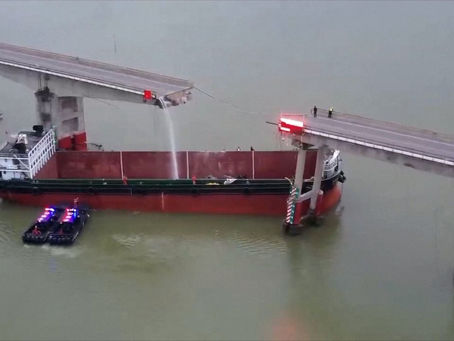 Cargo Ship Crashes Into Bridge in China Leaving 5 Dead