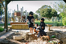 Parklands Student playing outside in a nature based environment