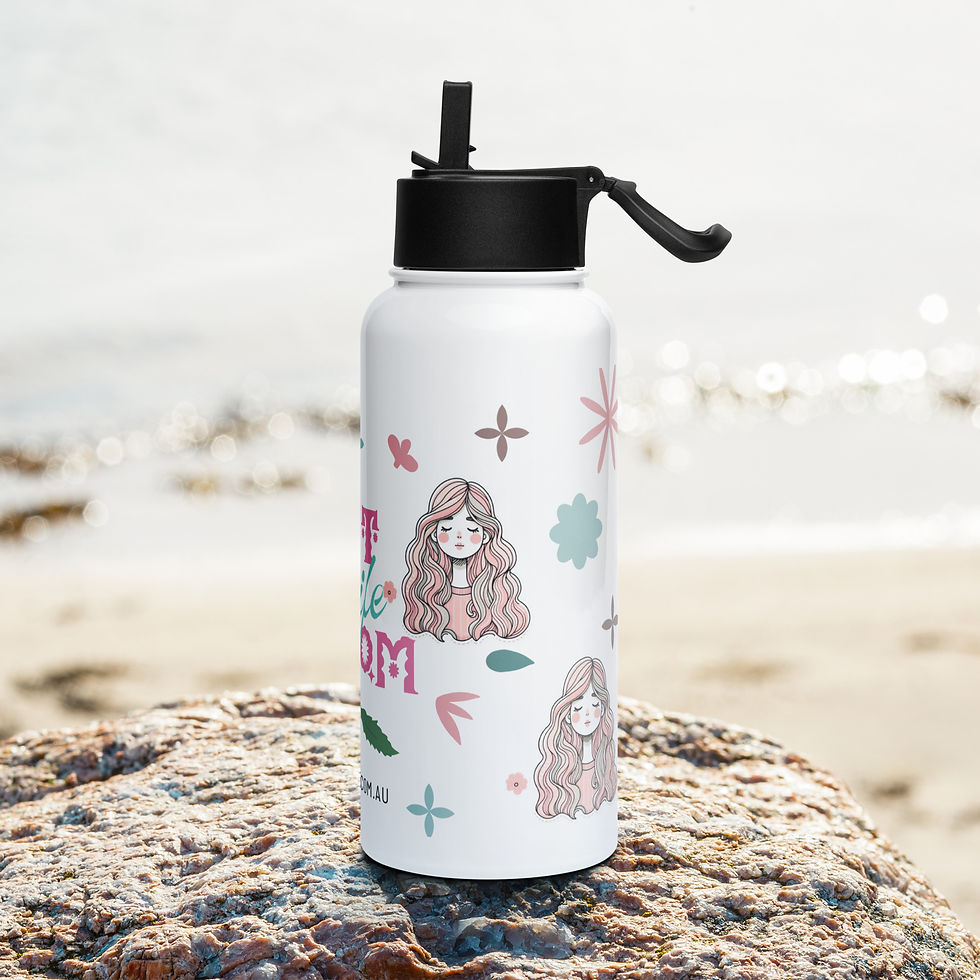 Thumbnail: LET LIFE Stainless steel water bottle with a straw lid