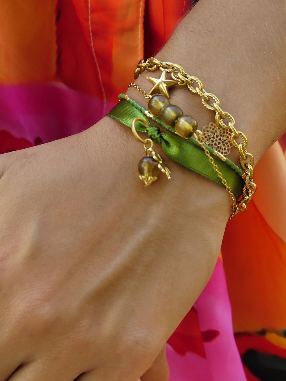 Miniature : Bracelets "INTUITION" aux feuilles de Combava