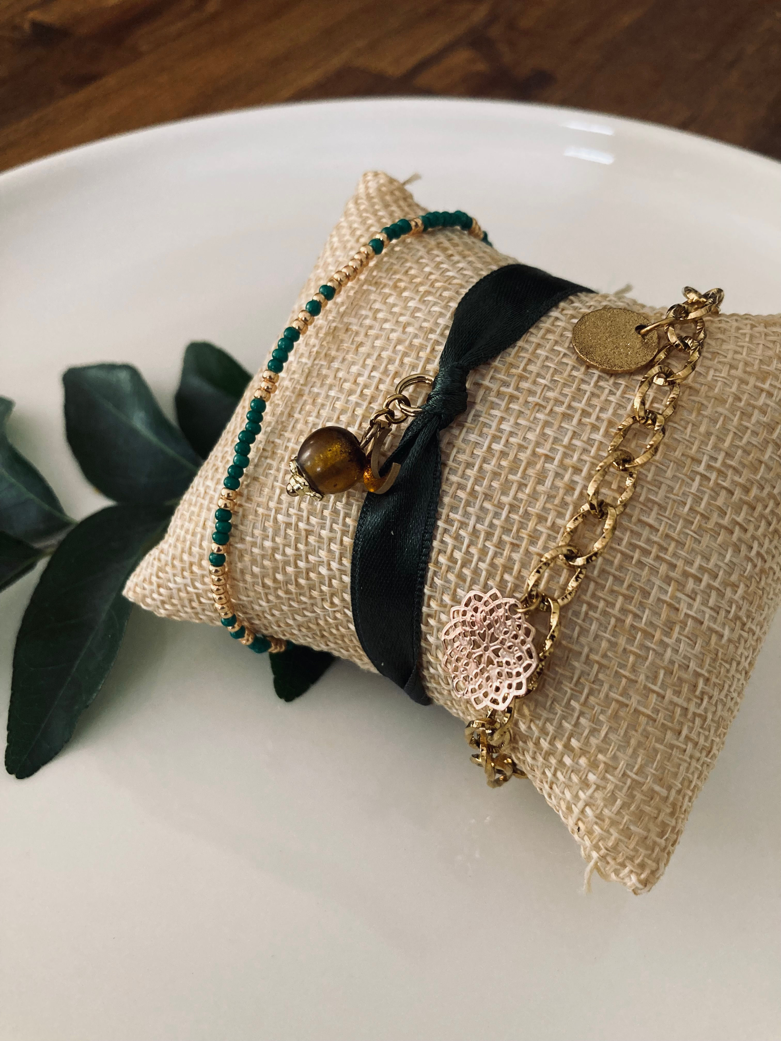 Bracelet "INTUITION" aux feuilles de Kaloupilé