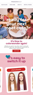 Copywriting: Madison Reed Marketing Email ColorWonder Restock
