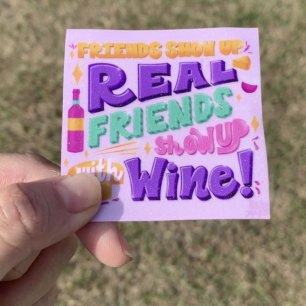 Thumbnail: Real Friends Bring Wine Glitter Sticker