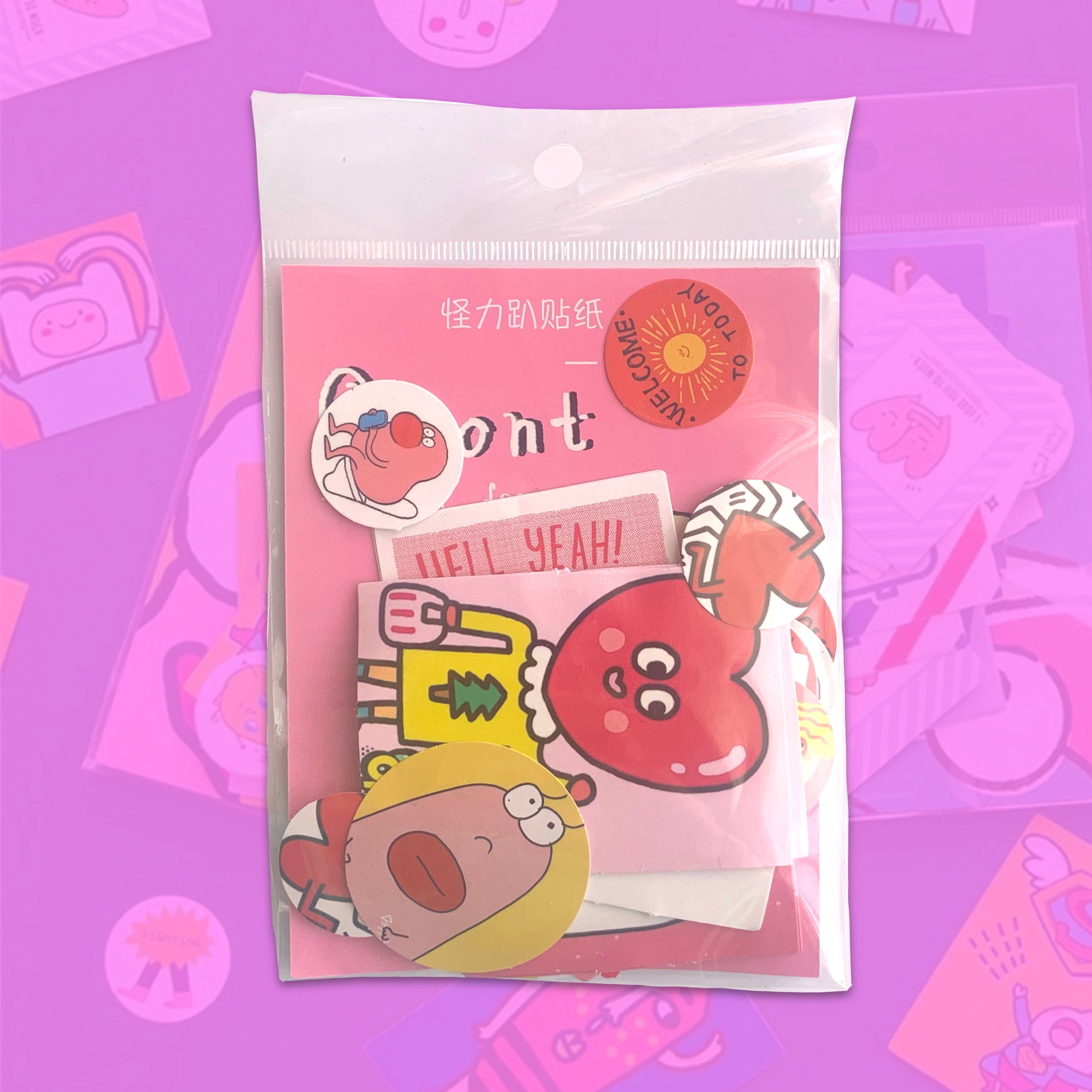 Pinky Red Doodle Sticker Pack