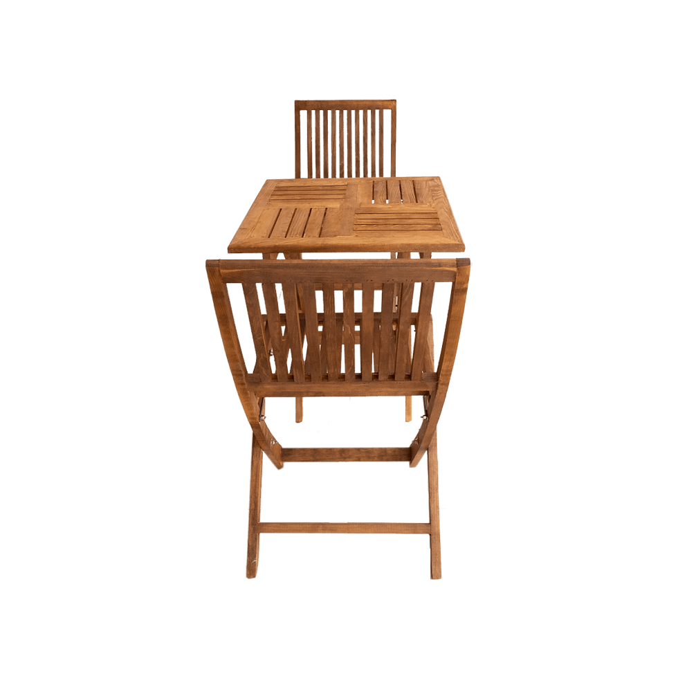Miniatura: JUEGO DE MESA COMEDOR CUADRADO JARDIN 2P