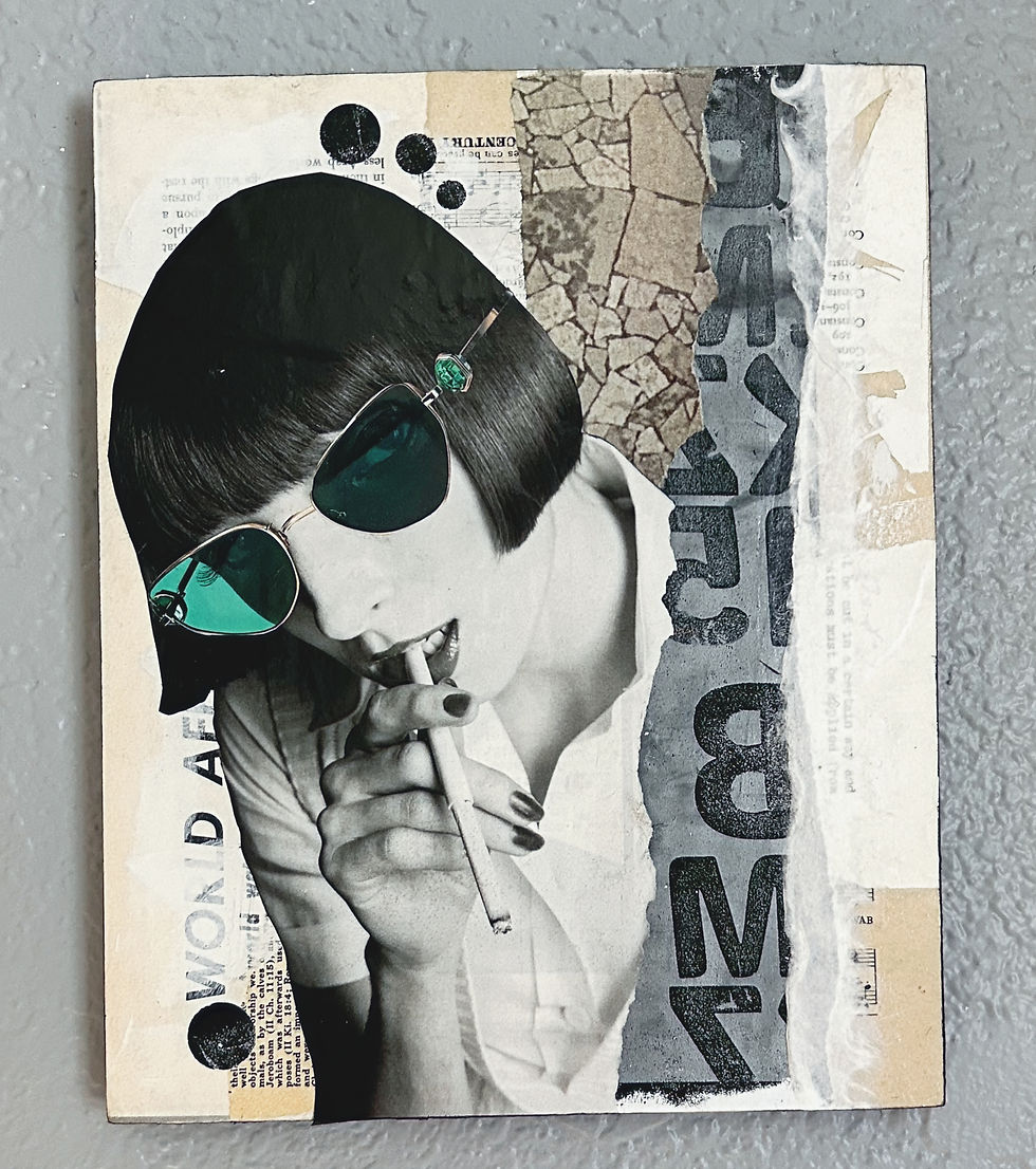 retro fashion inspired collage one of a kind art
