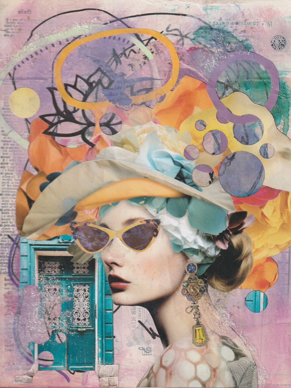 "She Waits For No One" - Collage Art - 8"10" Artwork to Empower