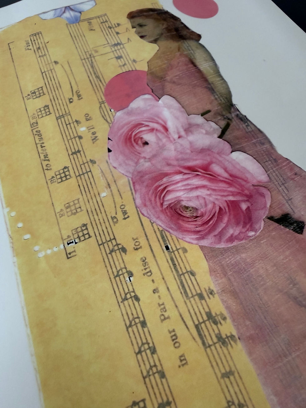 Thumbnail: Between the Verses - Vintage Glam Feminine Art Print  - Mixed Media Collage
