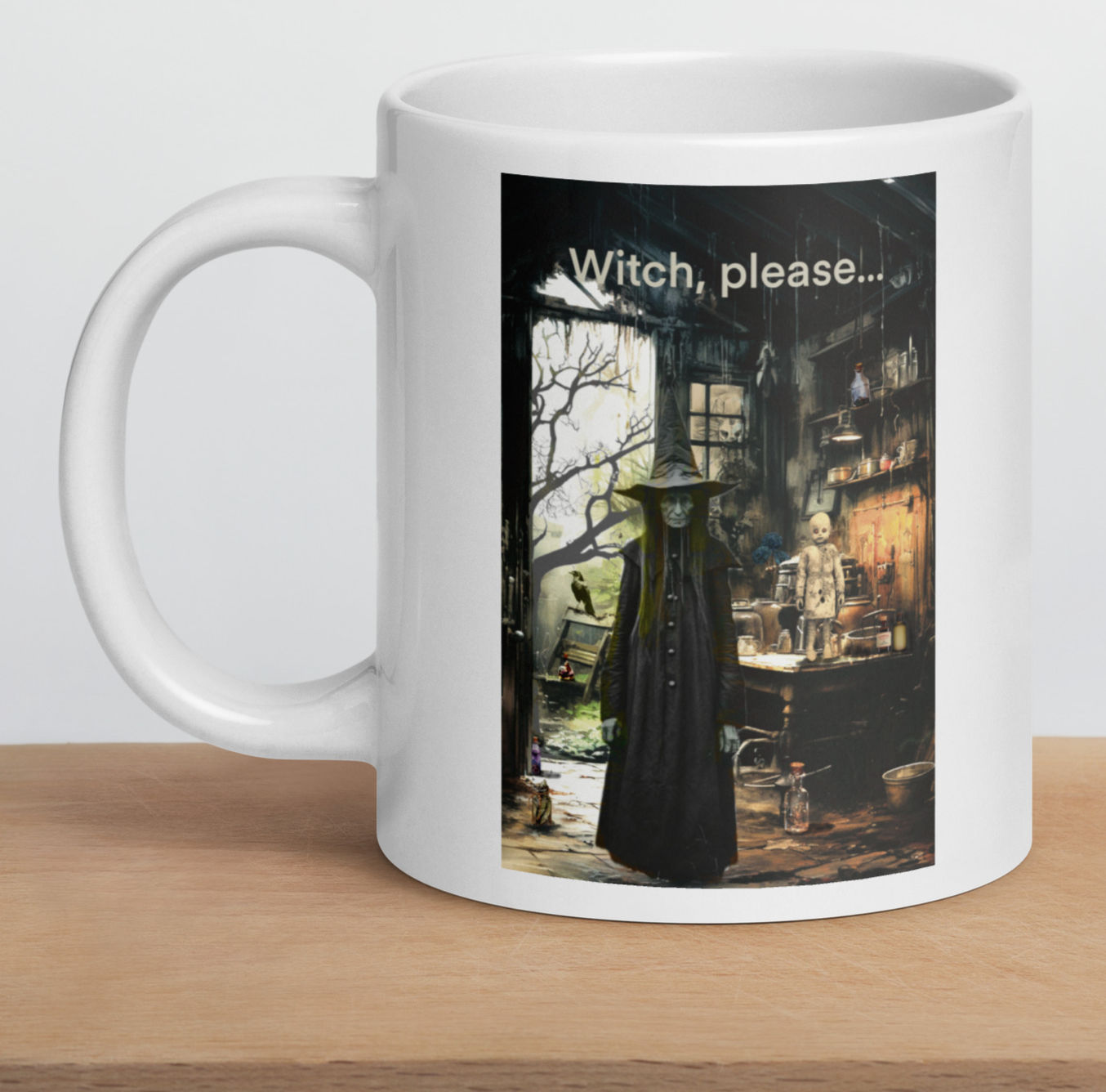 Halloween Mug 11 oz White, Spooky Coffee Cup