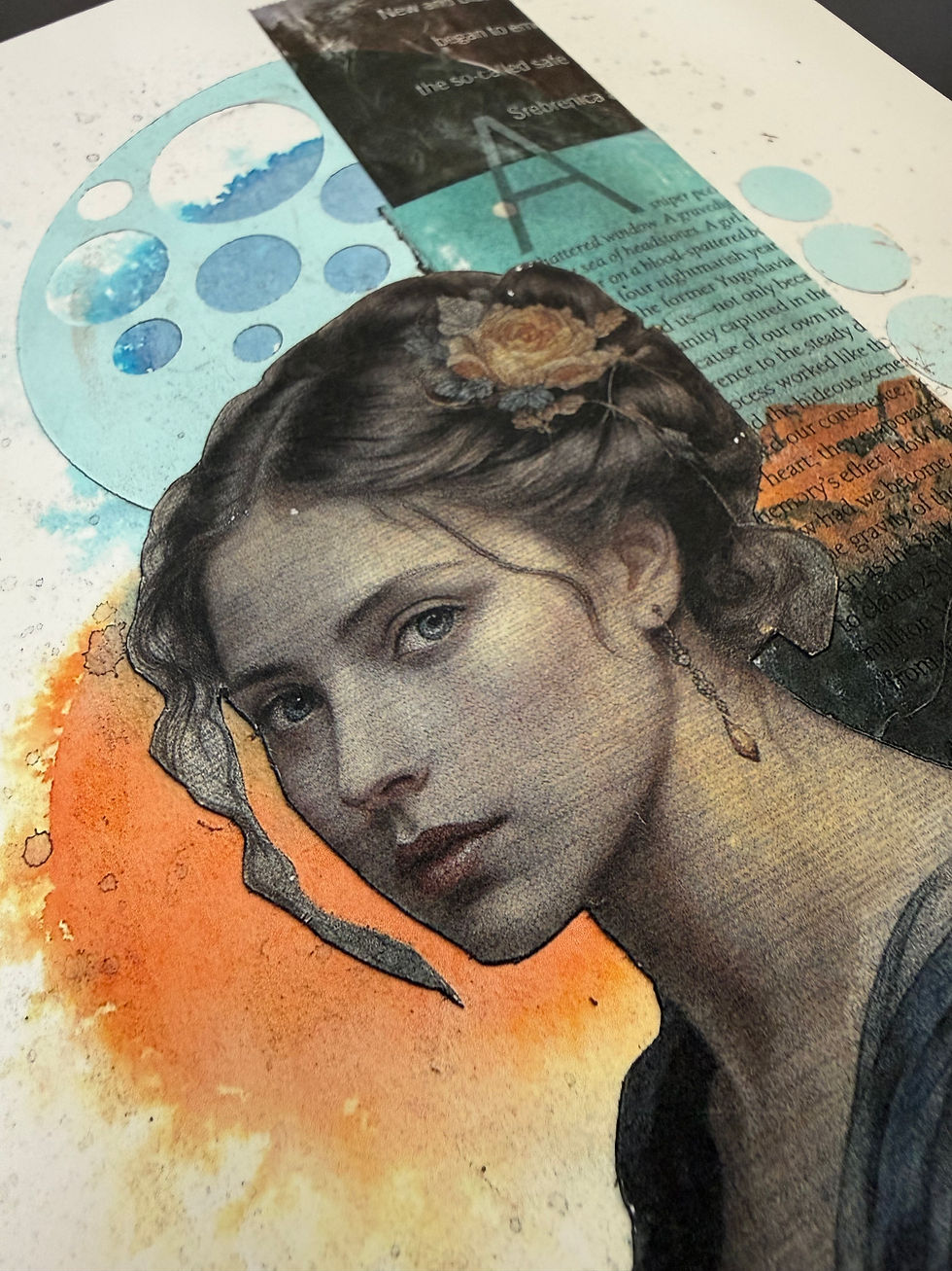 Close up Some Secrets Are Meant to Be Kept, 8x10 mixed media collage art print