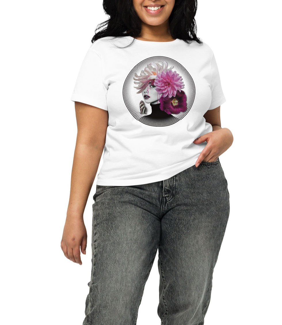 Miniatura: Women’s Feminine Pink Floral high-waisted t-shirt