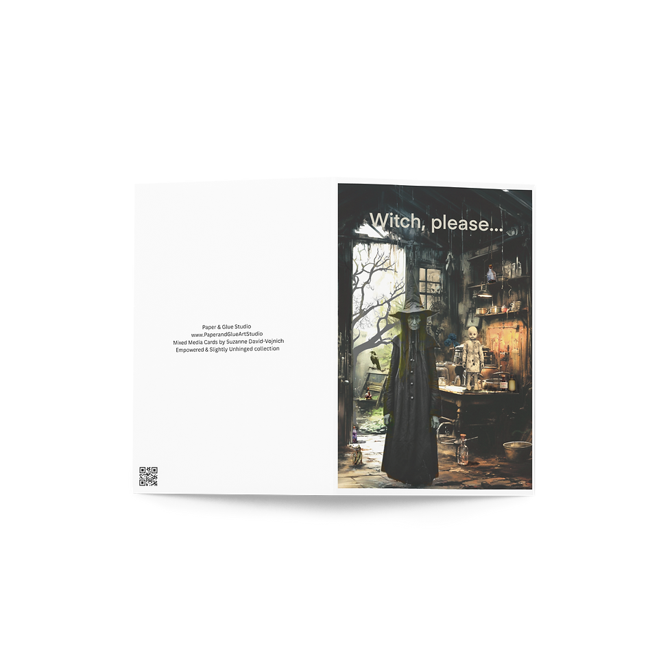Thumbnail: Handcrafted digital collage greeting card — perfect for art lovers