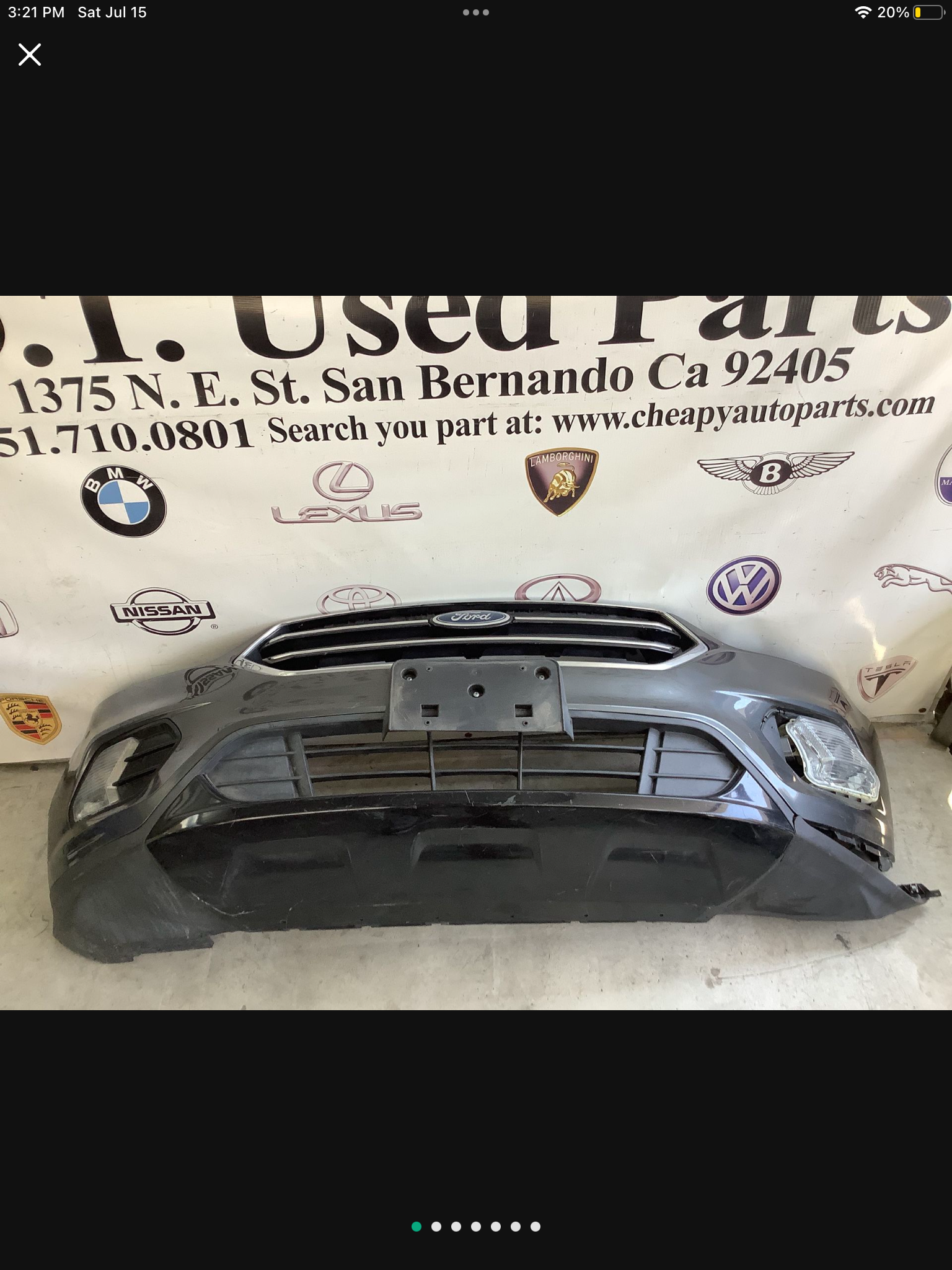 2016 Ford Escape Front Bumper OEM 