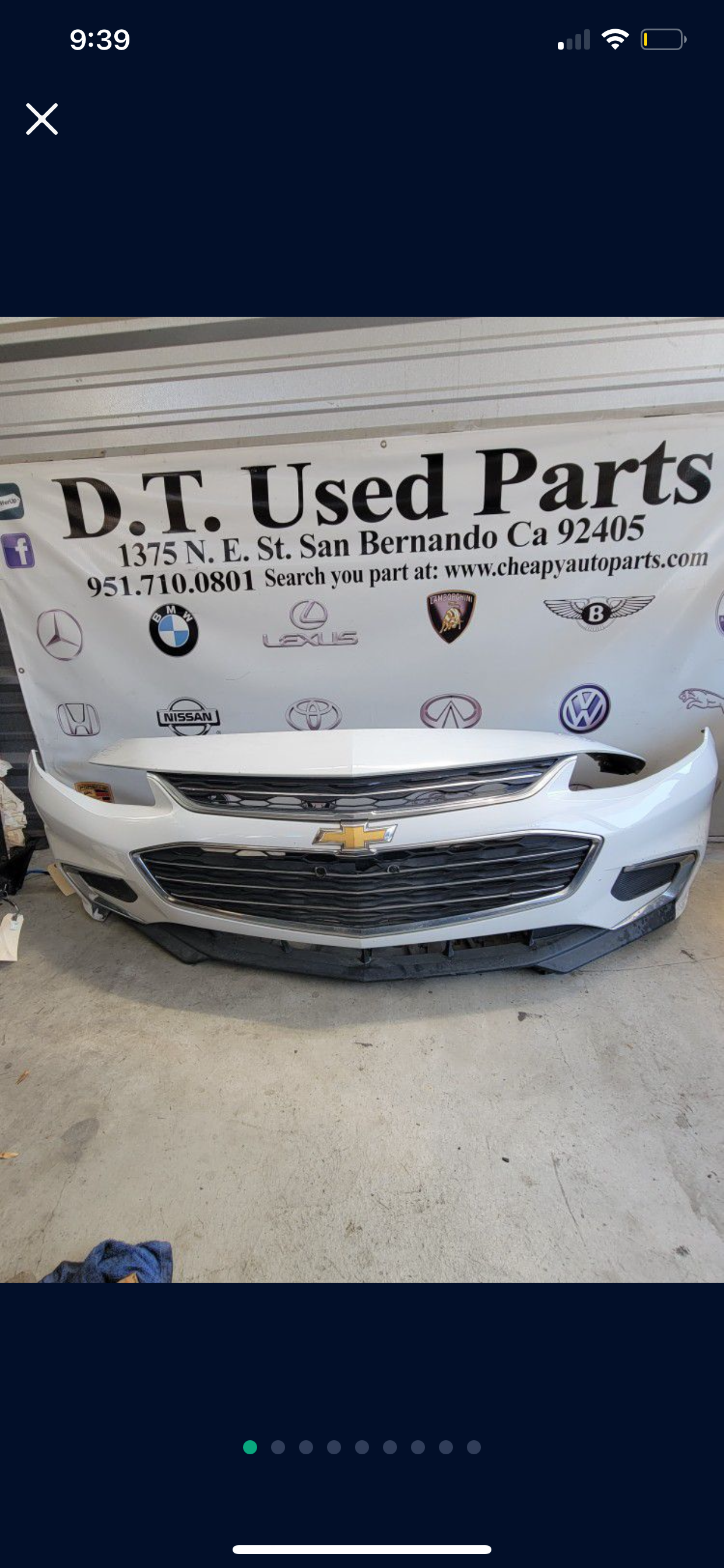 2016-2018 Chevy Malibu Front Bumper Assembly