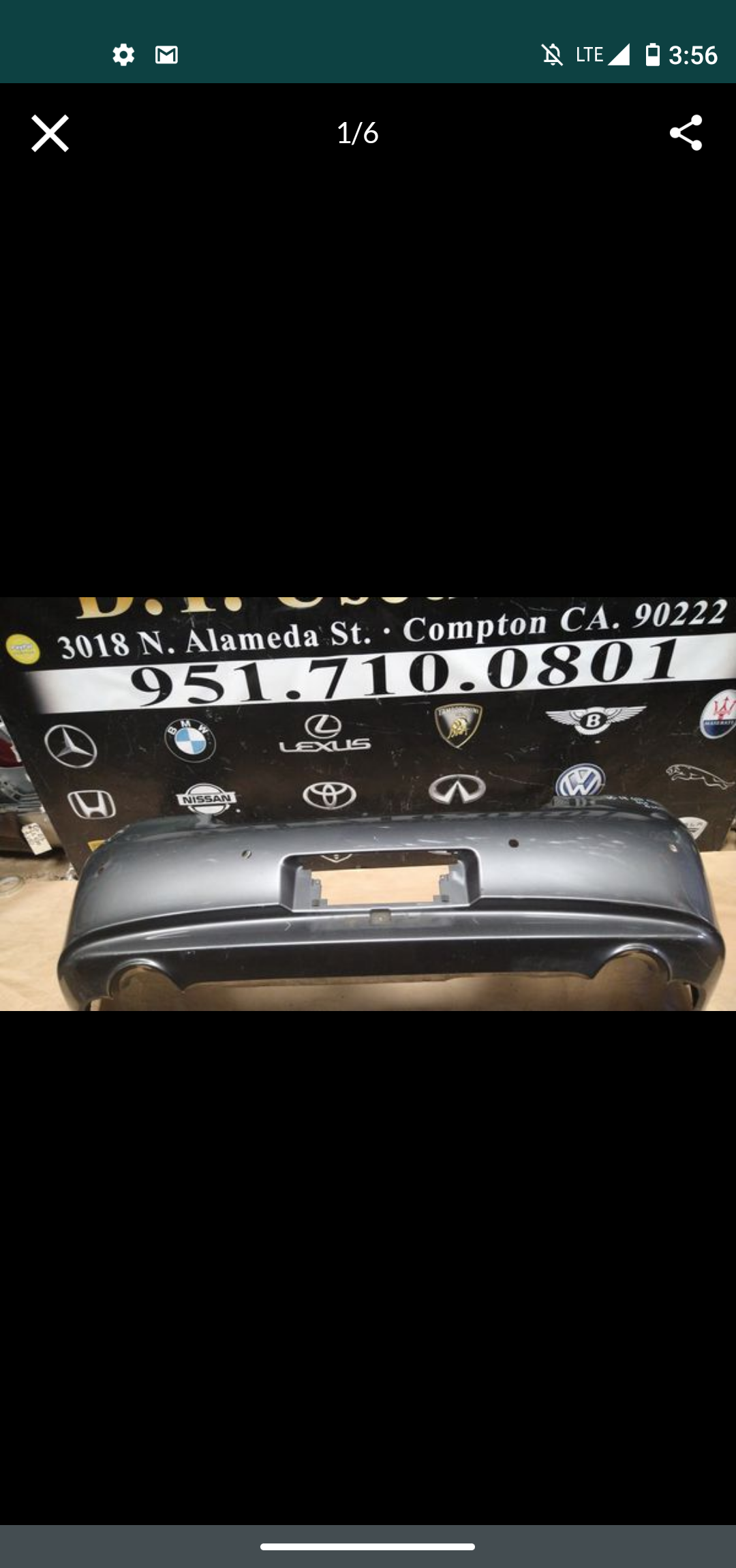 10.14 Infiniti G37 G35 4Door Rear Bumper