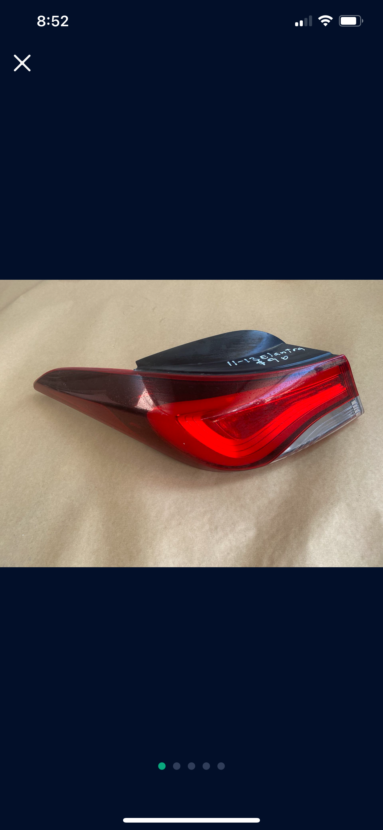 2011-2013 Hyundai Elantra Left Driver Tail Light OEM 