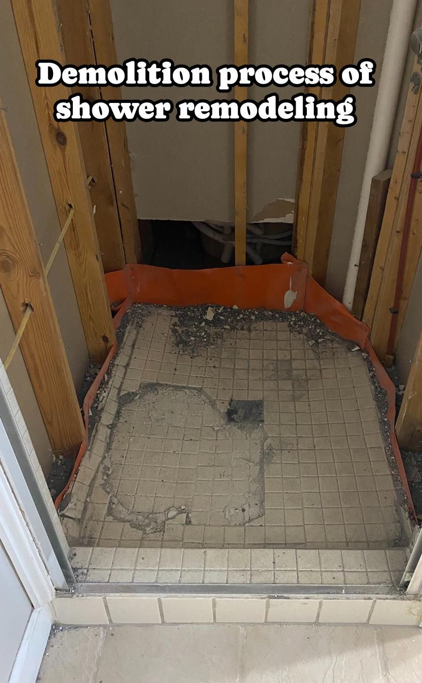 Shower remodeling before