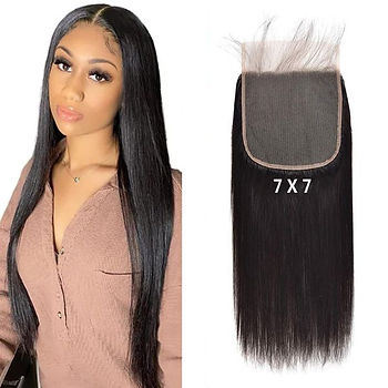 Lace closure là một miếng ren (thường là ren Thụy Sĩ) có gắn tóc thật hoặc tóc nhân tạo lên đó