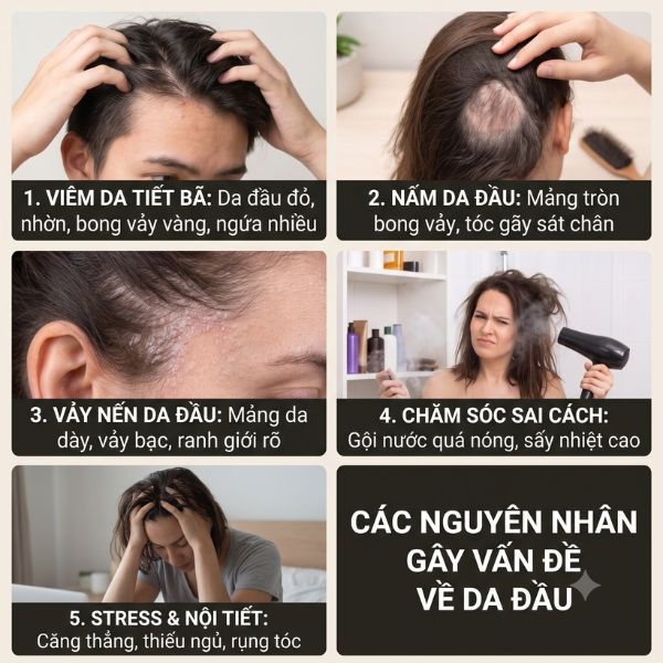 5 nguyên nhân khiến ngứa da đầu đi kèm rụng tóc