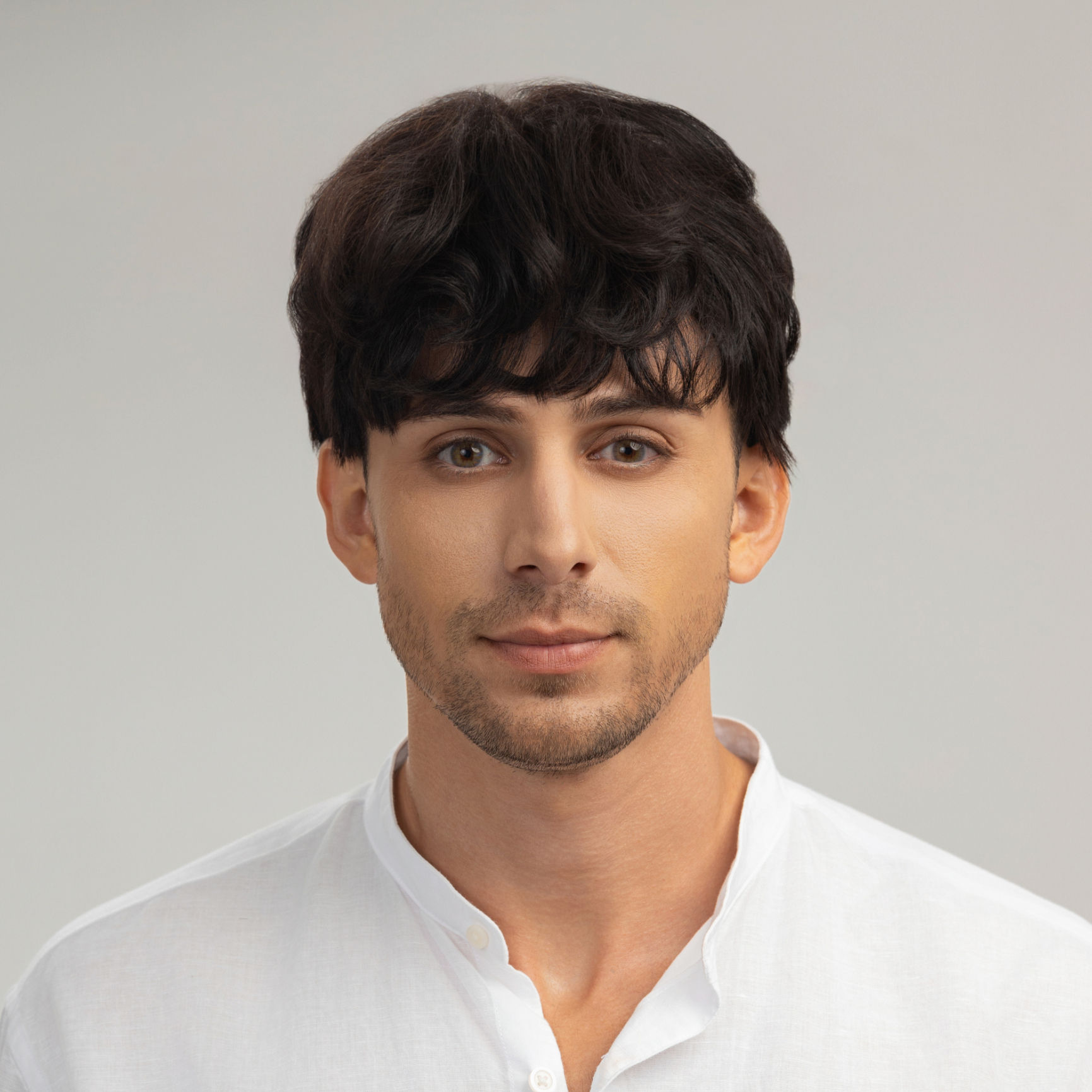 tóc giả nam layer chính diện