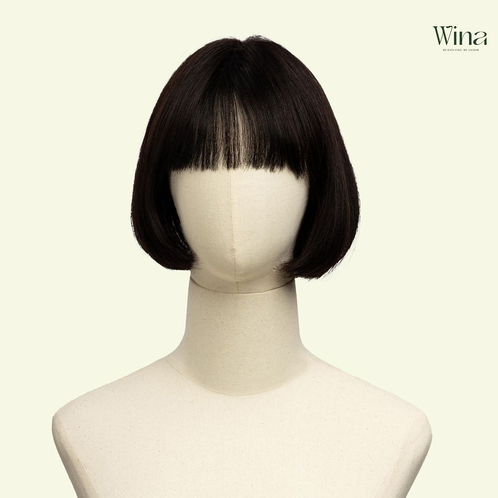 Tóc giả nguyên đầu kiểu Bob ngắn uốn cụp