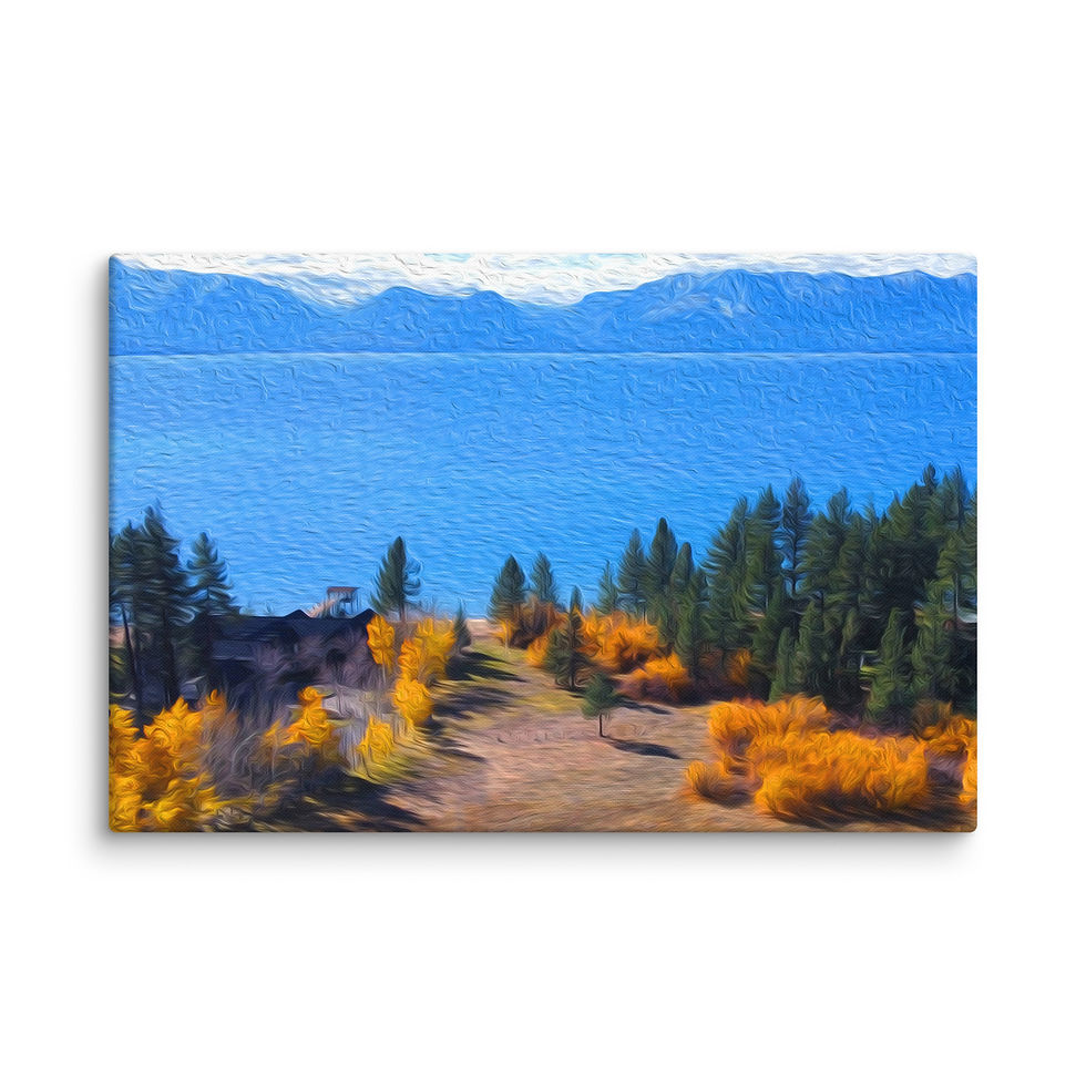 Thumbnail: East vs West - Lake Tahoe - Digital Painting - Canvas
