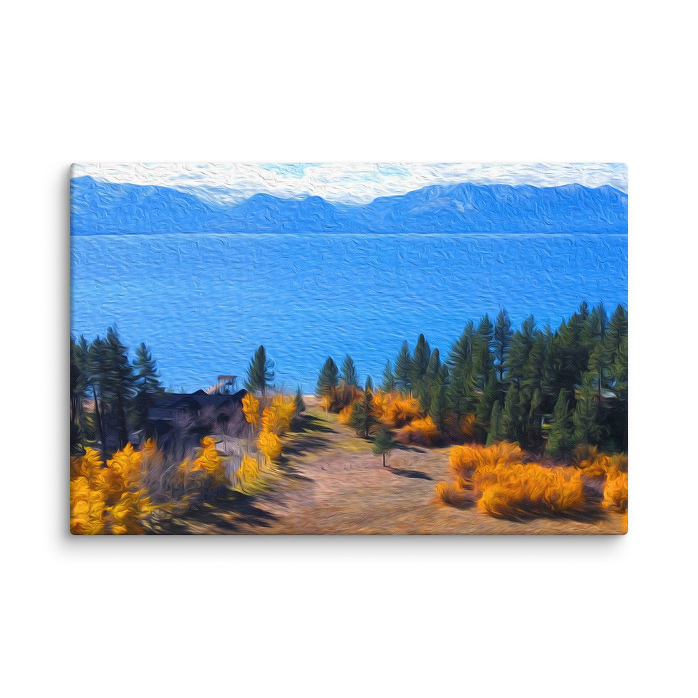 Thumbnail: East vs West - Lake Tahoe - Digital Painting - Canvas