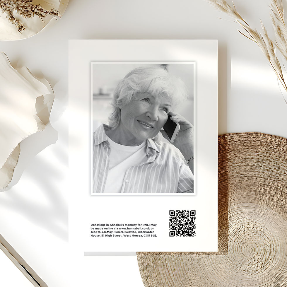 Thumbnail: Funeral order of service with photo back page