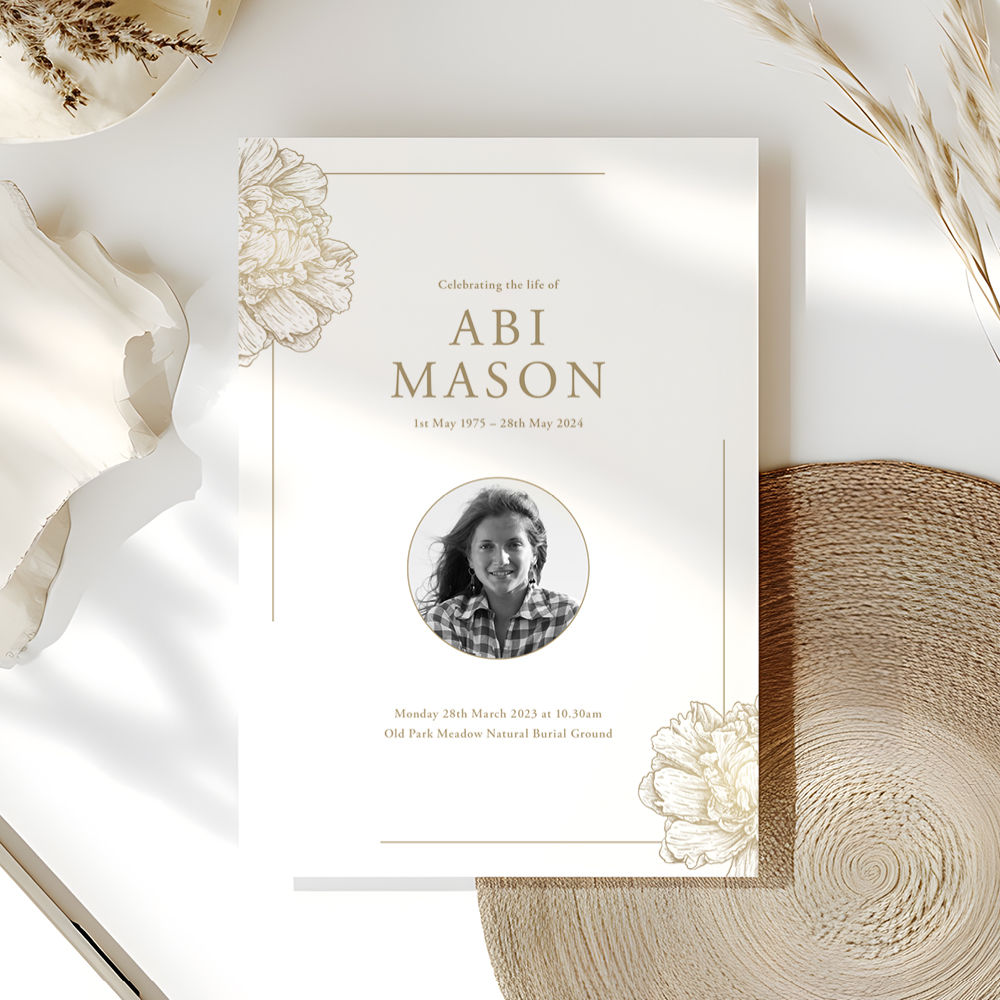 Funeral program Framed Florals