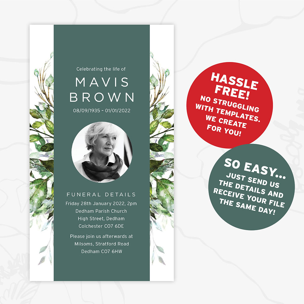 Thumbnail: Digital Funeral Invitation - Interactive - Foliage