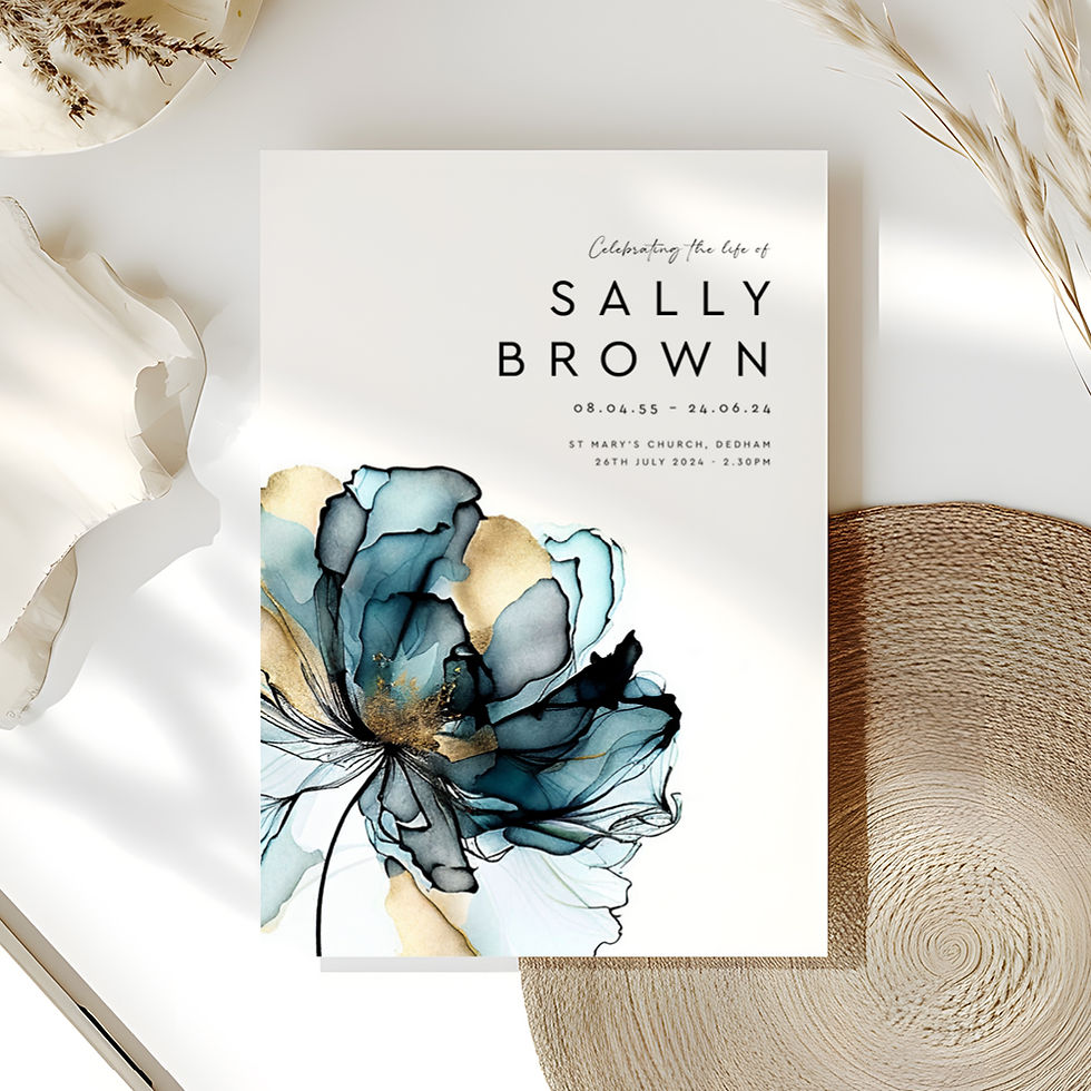 Funeral Order of Service - Abstract flower