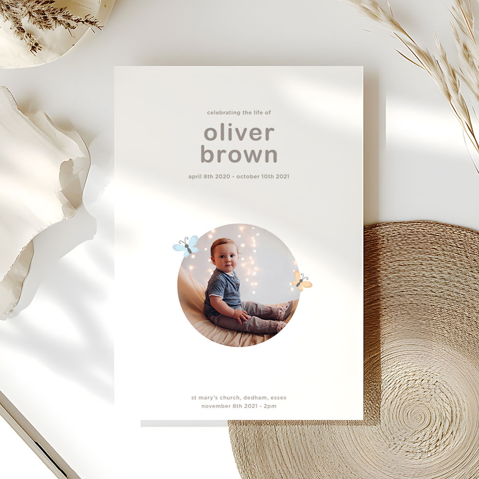 Funeral Order of Service - Butterfly