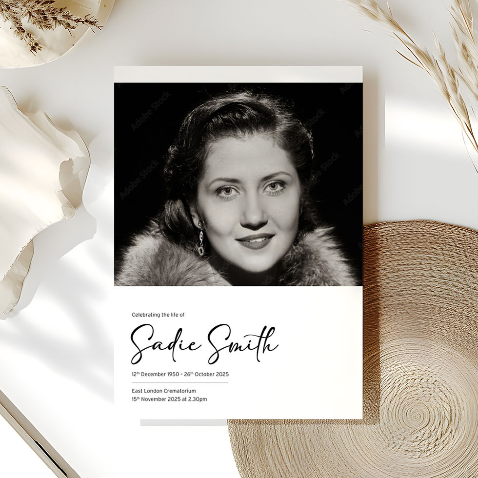 Funeral Order of Service - Vintage Photo