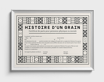 Part de coopérateur Histoire d'un grain