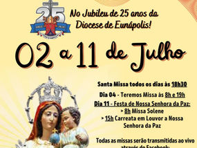 Festa de Nossa Senhora da Paz de 2 a 11 de Julho