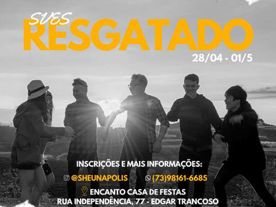 Comunidade Shalom promoverá de 28/04 a 01/05 o Seminário de Vida no Espírito para jovens-Resgatado