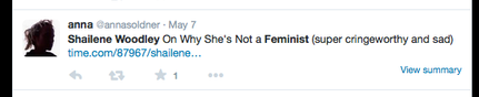 "I'm Not a Feminist," She Says.