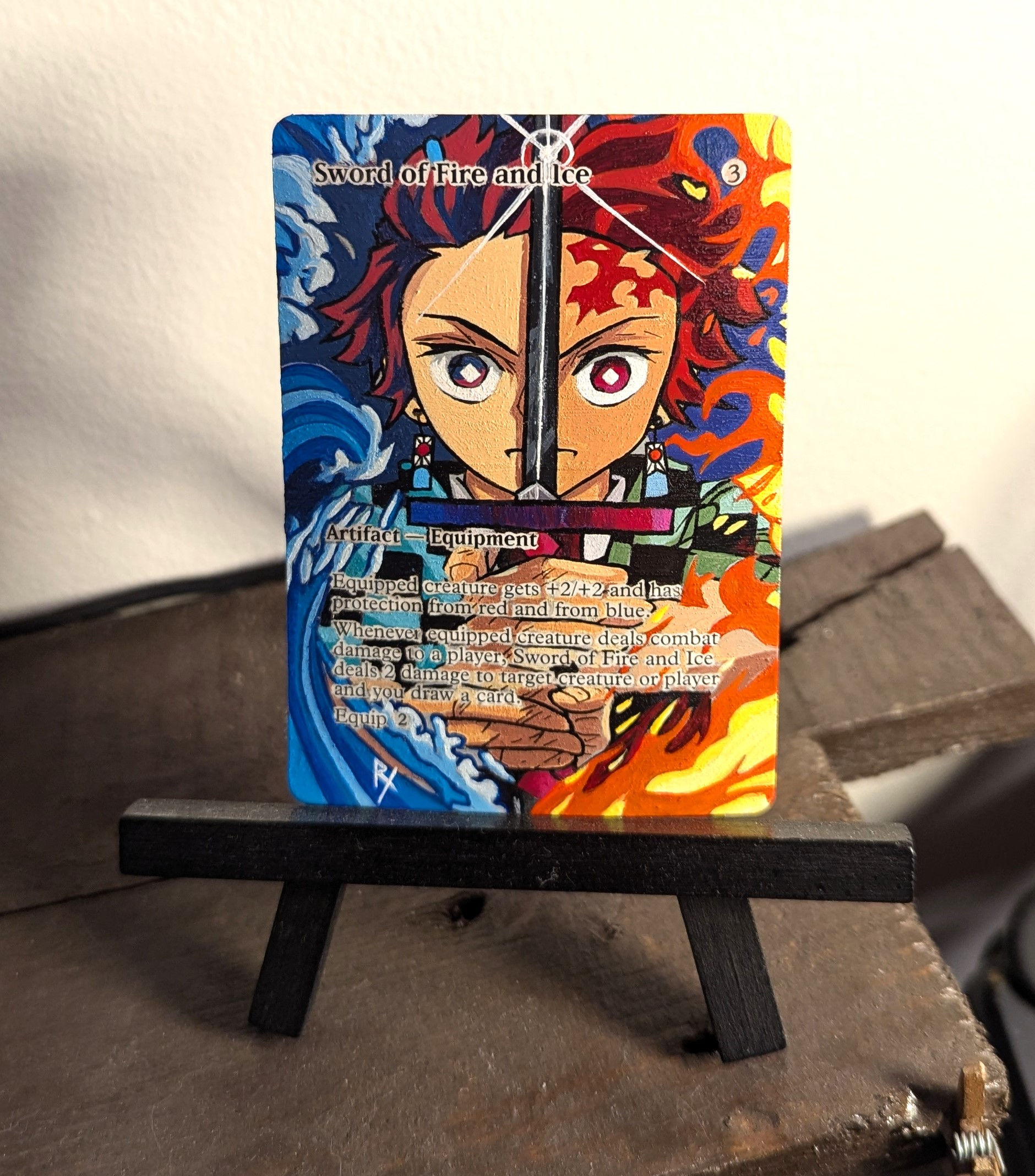 Sword of Fire and Ice - Tanjiro (Demon Slayer) - MTG Altered / Full Ar