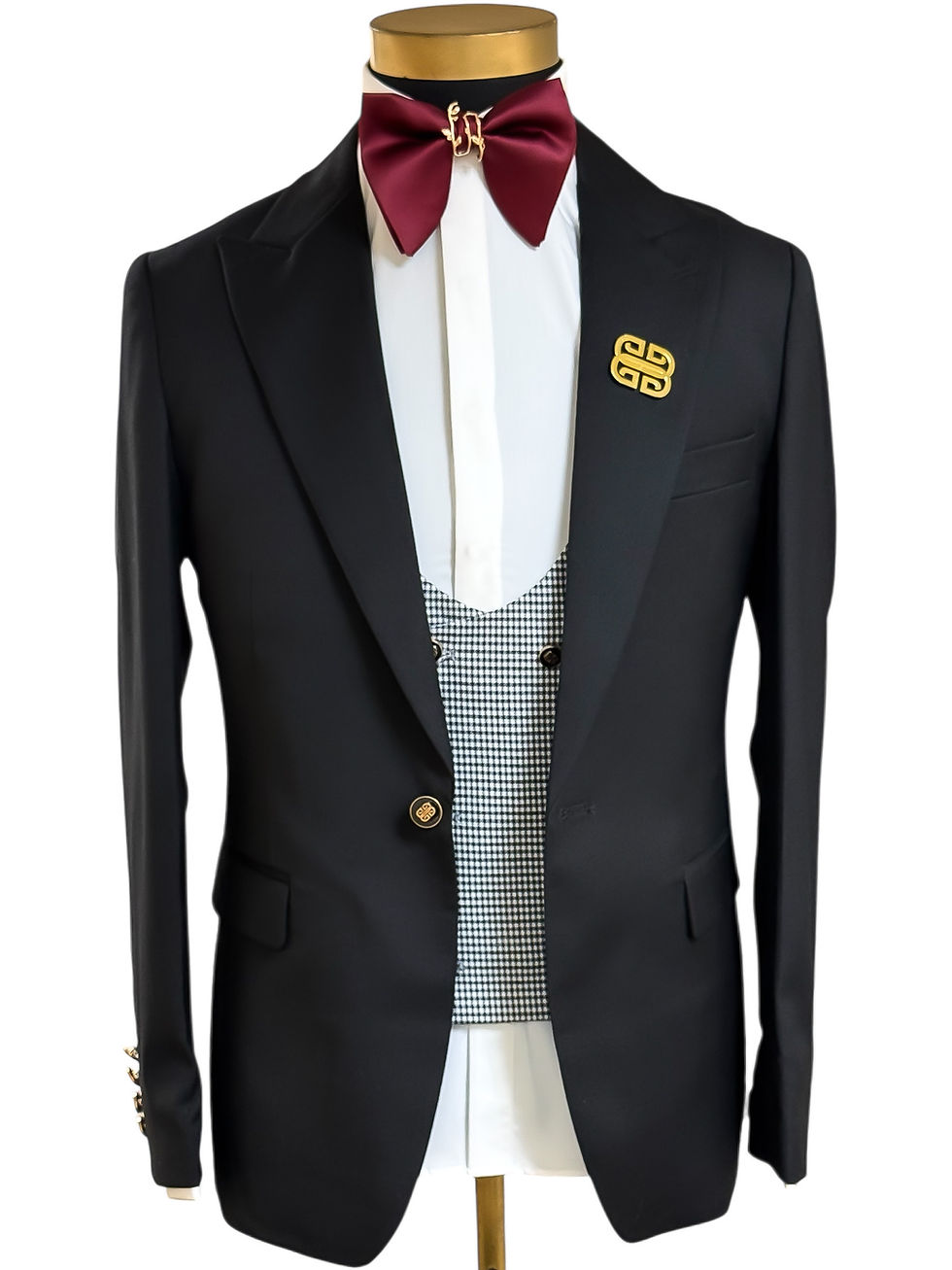 Thumbnail: TBOSS Pantheon Black 3 Piece Luxury Suit
