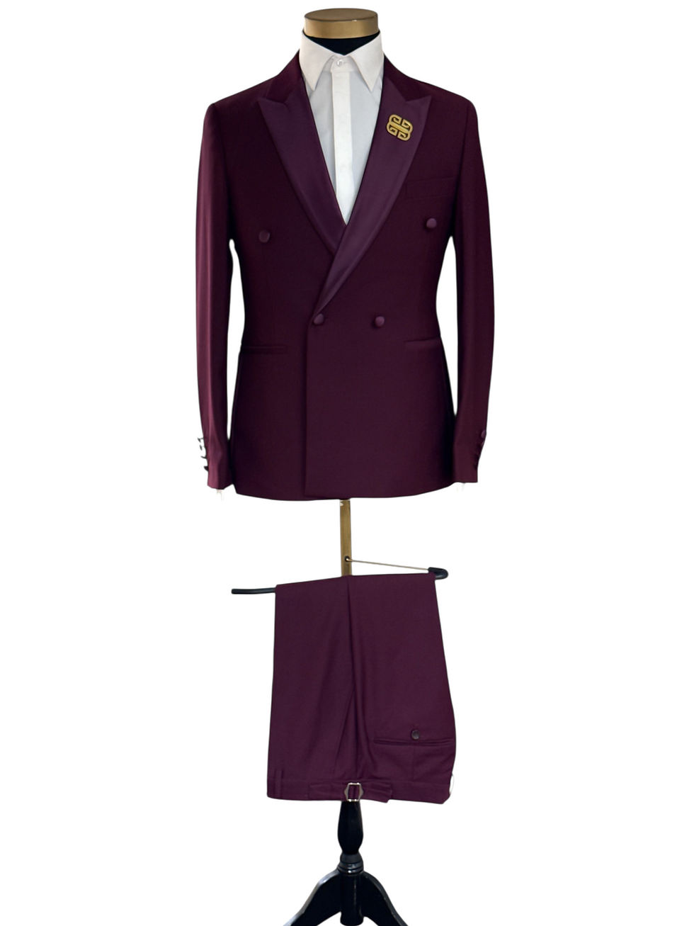 Thumbnail: TBOSS Rich Burgundy Double Breasted Luxury suit 